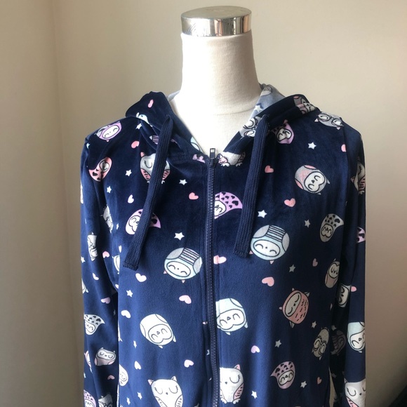 Hooded Velour Owl Onesie - Picture 2 of 8